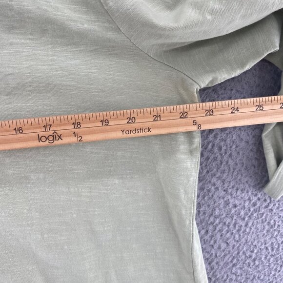 Chicos Top Womens 3 US Extra Large Green Long Sleeve Tunic Stretch Cotton Knit - Picture 8 of 10